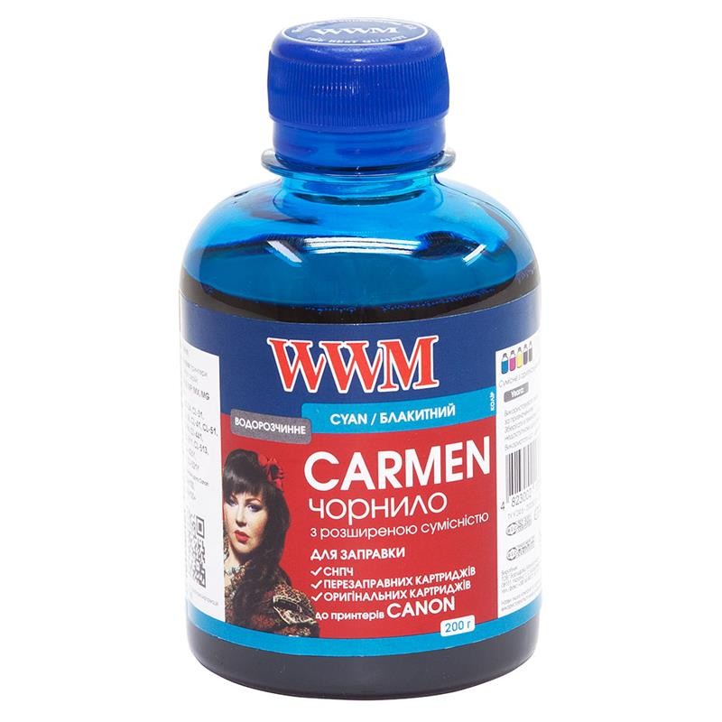 Купить ᐈ Кривой Рог ᐈ Низкая цена ᐈ Чернила WWM Universal Carmen для Сanon серий PIXMA iP/iX/MP/MX/MG Cyan (CU/C) 200г