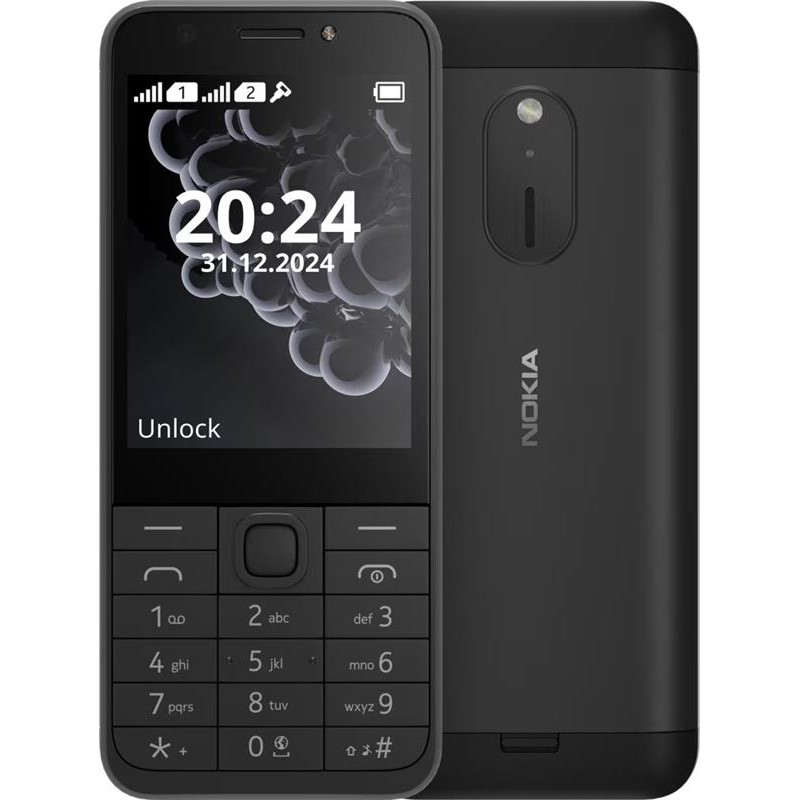 Купить ᐈ Кривой Рог ᐈ Низкая цена ᐈ Мобильный телефон Nokia 230 2024 Dual Sim Black; 2.8" (320х240) TN / кнопочный моноблок / Un