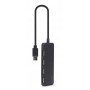 Купить ᐈ Кривой Рог ᐈ Низкая цена ᐈ Концентратор USB Type-C Gembird 4хUSB2.0, пластик, Black (UHB-CM-U2P4-01)