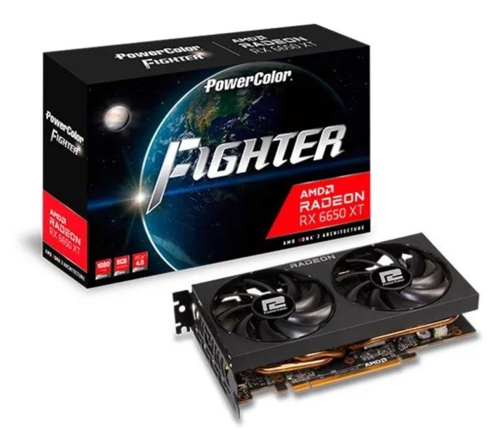 Купить ᐈ Кривой Рог ᐈ Низкая цена ᐈ Видеокарта AMD Radeon RX 6650 XT 8GB GDDR6 Fighter PowerColor (AXRX 6650 XT 8GBD6-3DH)