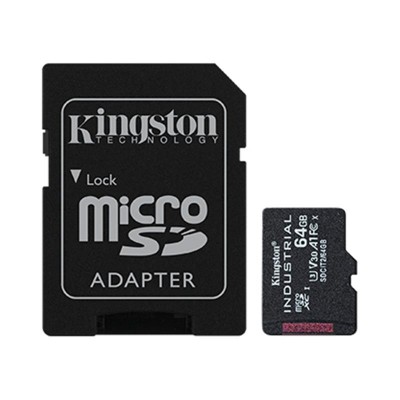 Купить ᐈ Кривой Рог ᐈ Низкая цена ᐈ Карта памяти MicroSDHC 64GB UHS-I/U3 Class 10 Kingston Industrial + SD-adapter (SDCIT2/64GB)