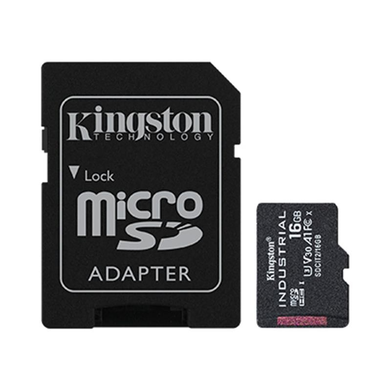 Купить ᐈ Кривой Рог ᐈ Низкая цена ᐈ Карта памяти MicroSDHC 16GB UHS-I/U3 Class 10 Kingston Industrial + SD-adapter (SDCIT2/16GB)