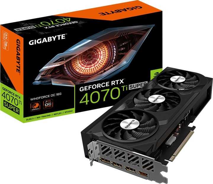 Купить ᐈ Кривой Рог ᐈ Низкая цена ᐈ Видеокарта GF RTX 4070 Ti Super 16GB GDDR6X Windforce OC Gigabyte (GV-N407TSWF3OC-16GD)