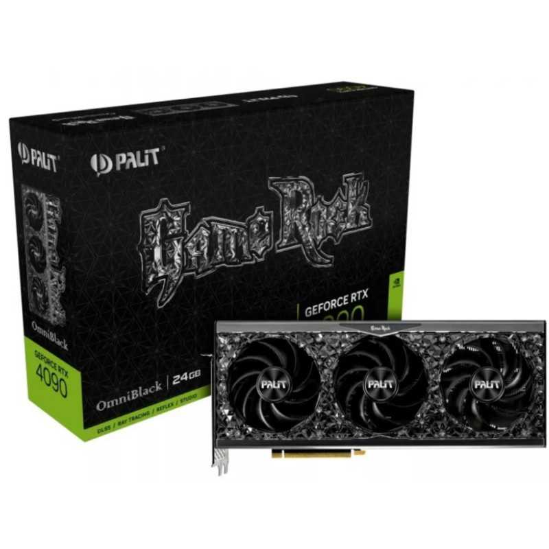 Купить ᐈ Кривой Рог ᐈ Низкая цена ᐈ Видеокарта GF RTX 4090 24GB GDDR6X GameRock OmniBlack Palit (NED4090019SB-1020Q)