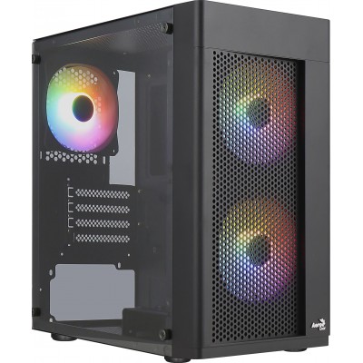 Купить ᐈ Кривой Рог ᐈ Низкая цена ᐈ Корпус AeroCool Hexform-G-BK-v2 (ACCX-PV38002.11) Black + БП VX Plus 500 500W