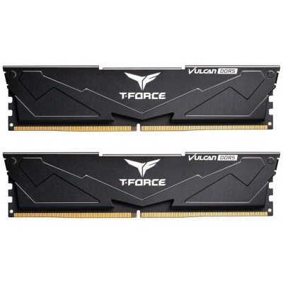Купить ᐈ Кривой Рог ᐈ Низкая цена ᐈ Модуль памяти DDR5 2x16GB/6000 Team T-Force Vulcan Black (FLBD532G6000HC38ADC01)