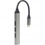 Концентратор USB Type-C Gembird 1xUSB3.1, 3xUSB2.0, металл, Grey (UHB-CM-U3P1U2P3-03)