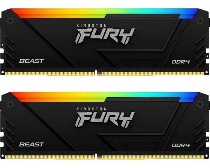 Купить ᐈ Кривой Рог ᐈ Низкая цена ᐈ Модуль памяти DDR4 2x16GB/3200 Kingston Fury Beast RGB (KF432C16BB12AK2/32)