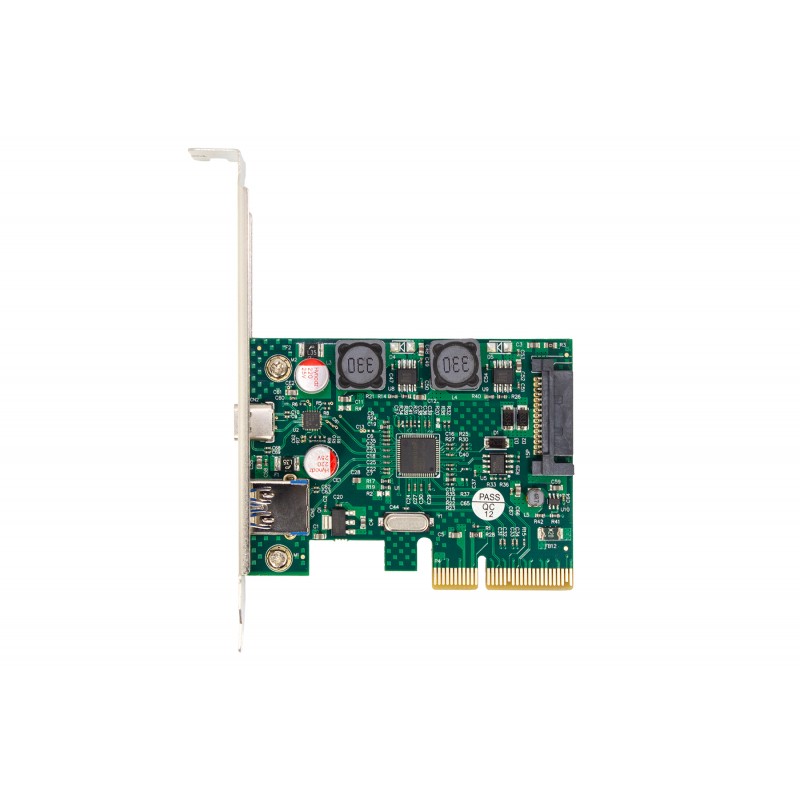 Купить ᐈ Кривой Рог ᐈ Низкая цена ᐈ Плата расширения Frime PCI-E to USB3.2 Gen2 TYPE-A+C (1+1 порты) ASM3142 (ECF-PCIEtoUSB011.L