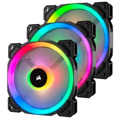 Купить ᐈ Кривой Рог ᐈ Низкая цена ᐈ Вентилятор Corsair LL120 RGB 3 Fan Pack (CO-9050072-WW), 120x120x25мм, 4-pin, черный