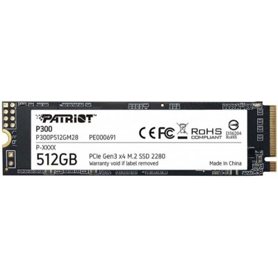 Купить ᐈ Кривой Рог ᐈ Низкая цена ᐈ Накопитель SSD 512GB Patriot P300 M.2 2280 PCIe 3.0 x4 NVMe TLC (P300P512GM28)