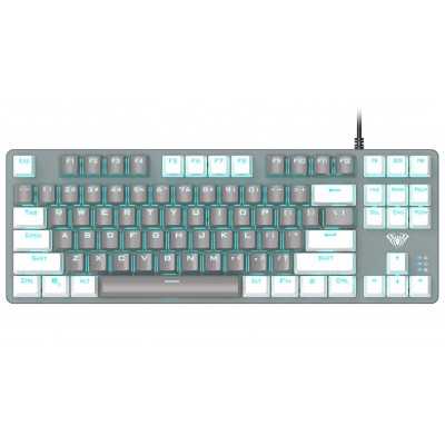 Купить ᐈ Кривой Рог ᐈ Низкая цена ᐈ Клавиатура Aula Mechanical F3287 Grey/White keycap KRGD blue (6948391240954)