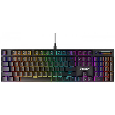 Купить ᐈ Кривой Рог ᐈ Низкая цена ᐈ Клавиатура Canyon Cometstrike GK-55 RGB ENG/UKR USB Black (CND-SKB55-US)