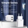 Сетевое зарядное устройство Remax Simple Series 2xUSB 2.1A White (RP-U35)