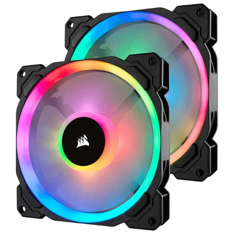 Купить ᐈ Кривой Рог ᐈ Низкая цена ᐈ Вентилятор Corsair LL140 RGB Twin Pack (CO-9050074-WW), 140x140x25мм, 4-pin, черный