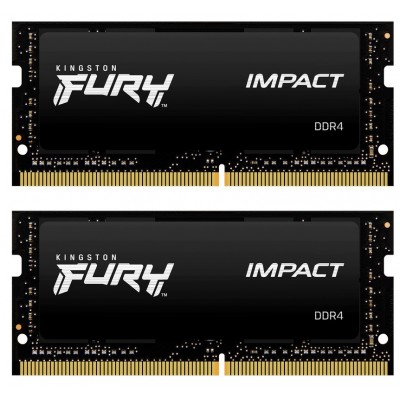 Купить ᐈ Кривой Рог ᐈ Низкая цена ᐈ Модуль памяти SO-DIMM 2x16GB/3200 DDR4 Kingston Fury Impact (KF432S20IBK2/32)