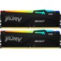 Купить ᐈ Кривой Рог ᐈ Низкая цена ᐈ Модуль памяти DDR5 2x8GB/5200 Kingston Fury Beast RGB Black (KF552C40BBAK2-16)