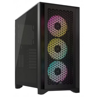 Купить ᐈ Кривой Рог ᐈ Низкая цена ᐈ Корпус Corsair iCUE 4000D RGB AirFlow Tempered Glass Black (CC-9011240-WW) без БП