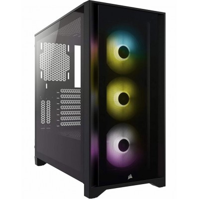 Купить ᐈ Кривой Рог ᐈ Низкая цена ᐈ Корпус Corsair iCUE 4000X RGB Tempered Glass Black (CC-9011204-WW) без БП