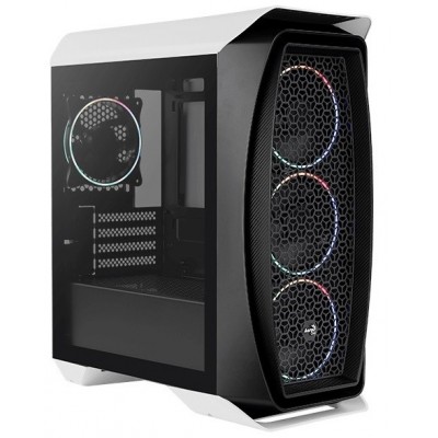 Купить ᐈ Кривой Рог ᐈ Низкая цена ᐈ Корпус AeroCool Aero One Mini Eclipse-G-WT-v1 (ACCS-PB18143.21) Black/White без БП