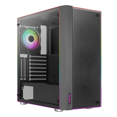 Купить ᐈ Кривой Рог ᐈ Низкая цена ᐈ Корпус AeroCool Skribble-G-BK-v1 (ACCM-PB28033.11) Black без БП