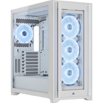 Купить ᐈ Кривой Рог ᐈ Низкая цена ᐈ Корпус Corsair iCUE 5000X RGB QL Tempered Glass White (CC-9011233-WW) без БП