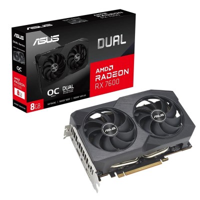 Купить ᐈ Кривой Рог ᐈ Низкая цена ᐈ Видеокарта AMD Radeon RX 7600 8GB GDDR6 Dual V2 OC Asus (DUAL-RX7600-O8G-V2)