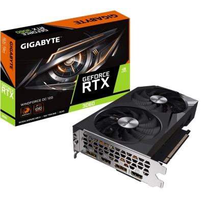 Купить ᐈ Кривой Рог ᐈ Низкая цена ᐈ Видеокарта GF RTX 3060 12GB GDDR6 Windforce OC Gigabyte (GV-N3060WF2OC-12GD)