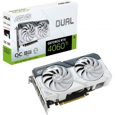 Купить ᐈ Кривой Рог ᐈ Низкая цена ᐈ Видеокарта GF RTX 4060 Ti 8GB GDDR6 Dual OC White Asus (DUAL-RTX4060TI-O8G-WHITE)