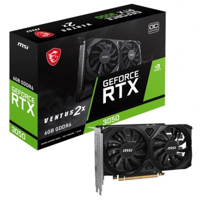 Купить ᐈ Кривой Рог ᐈ Низкая цена ᐈ Видеокарта GF RTX 3050 6GB GDDR6 Ventus 2X OC MSI (GeForce RTX 3050 VENTUS 2X 6G OC)