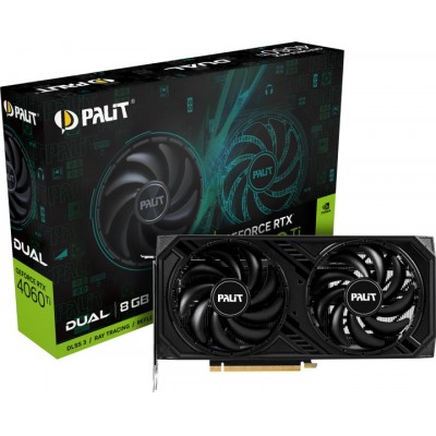 Купить ᐈ Кривой Рог ᐈ Низкая цена ᐈ Видеокарта GF RTX 4060 Ti 8GB GDDR6 Dual Palit (NE6406T019P1-1060D)