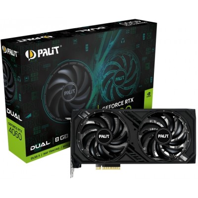 Купить ᐈ Кривой Рог ᐈ Низкая цена ᐈ Видеокарта GF RTX 4060 8GB GDDR6 Dual Palit (NE64060019P1-1070D)