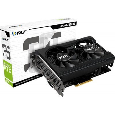 Купить ᐈ Кривой Рог ᐈ Низкая цена ᐈ Видеокарта GF RTX 3050 8GB GDDR6 Dual Palit (NE63050018P1-1070D)