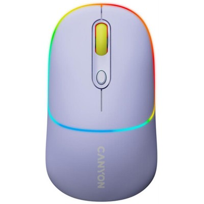 Купить ᐈ Кривой Рог ᐈ Низкая цена ᐈ Мышь беспроводная Canyon MW-22 Dual Band RGB Wireless Mountain Lavender (CNS-CMSW22ML)