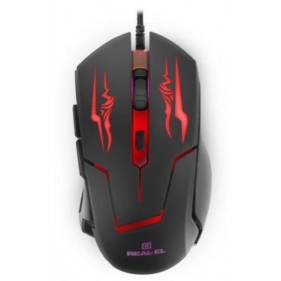 Купить ᐈ Кривой Рог ᐈ Низкая цена ᐈ Мышь REAL-EL RM-520 Gaming Black (EL123200020)