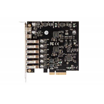 Купить ᐈ Кривой Рог ᐈ Низкая цена ᐈ Плата расширения Frime PCI-E to USB3.2 Gen2 TYPE-A+C (6+2 порта) ASM3142+VL822 (ECF-PCIEtoUS