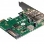 Купить ᐈ Кривой Рог ᐈ Низкая цена ᐈ Контроллер Frime NEC720202 (ECF-PCIEtoUSB007.LP) PCI-E-2xUSB3.0+USB3.0 Type-C