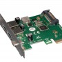 Купить ᐈ Кривой Рог ᐈ Низкая цена ᐈ Контроллер Frime NEC720202 (ECF-PCIEtoUSB007.LP) PCI-E-2xUSB3.0+USB3.0 Type-C