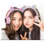 Купить ᐈ Кривой Рог ᐈ Низкая цена ᐈ Bluetooth-гарнитура Hoco W27 Cat Ear Grey/Pink (W27GP)