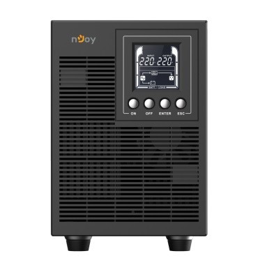 Купить ᐈ Кривой Рог ᐈ Низкая цена ᐈ ИБП NJOY Echo Pro 2000 (UPOL-OL200EP-CG01B), Online, 4 x Schuko, USB, LCD, металл