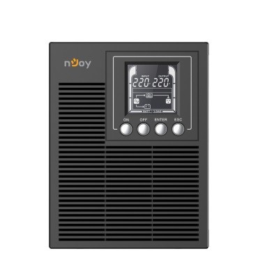 Купить ᐈ Кривой Рог ᐈ Низкая цена ᐈ ИБП NJOY Echo Pro 1000 (UPOL-OL100EP-CG01B), Online, 3 x Schuko, USB, LCD, металл