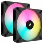 Купить ᐈ Кривой Рог ᐈ Низкая цена ᐈ Вентилятор Corsair AF140 RGB Elite Dual Pack (CO-9050156-WW), 140x140x25мм, 4-pin PWM, черны