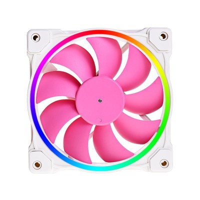 Купить ᐈ Кривой Рог ᐈ Низкая цена ᐈ Вентилятор ID-Cooling ZF-12025-PINK ARGB (Single Pack), 120x120x25мм, 4-pin PWM, белый с роз