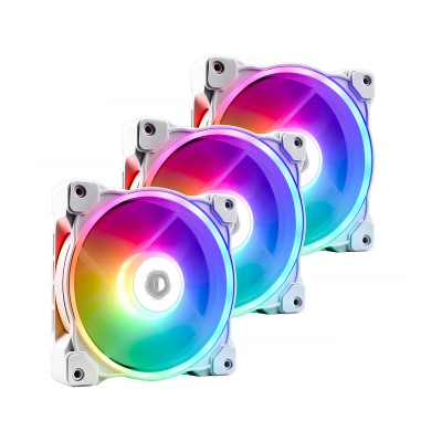 Купить ᐈ Кривой Рог ᐈ Низкая цена ᐈ Вентилятор ID-Cooling ZF-12025-ARGB-TRIO-SNOW (3pcs Pack), 120x120x25мм, 4-pin PWM, белый