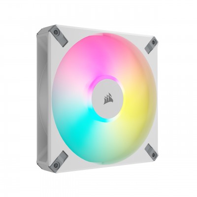 Купить ᐈ Кривой Рог ᐈ Низкая цена ᐈ Вентилятор Corsair AF140 RGB Elite White (CO-9050159-WW), 140x140x25мм, 4-pin PWM, белый