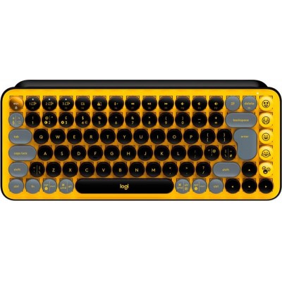 Купить ᐈ Кривой Рог ᐈ Низкая цена ᐈ Клавиатура беспроводная Logitech Pop Wireless Blast Yellow (920-010735)