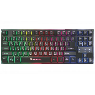 Купить ᐈ Кривой Рог ᐈ Низкая цена ᐈ Клавиатура REAL-EL Gaming 8710 TKL Backlit Ukr Black