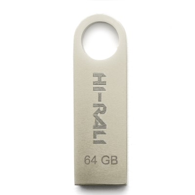 Купить ᐈ Кривой Рог ᐈ Низкая цена ᐈ Флеш-накопитель USB 64GB Hi-Rali Shuttle Series Silver (HI-64GBSHSL)