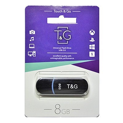 Купить ᐈ Кривой Рог ᐈ Низкая цена ᐈ Флеш-накопитель USB 8GB T&G 012 Classic Series Black (TG012-8GBBK)