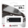 Купить ᐈ Кривой Рог ᐈ Низкая цена ᐈ Флеш-накопитель USB3.2 64GB Type-C Kingston DataTraveler 70 Black (DT70/64GB)